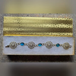 Vintage Gold and Blue Bracelet